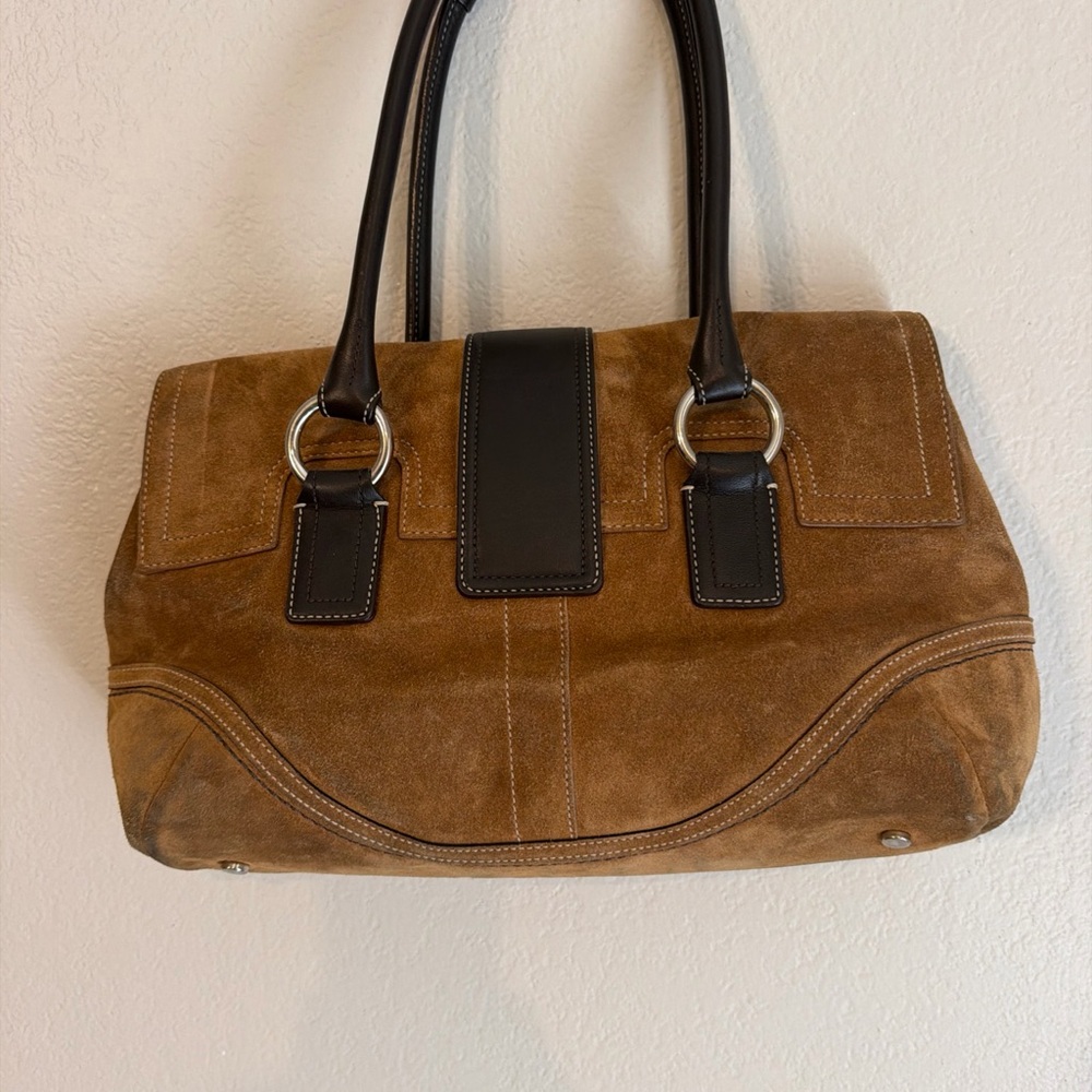 Y2K COACH SOHO HAMPTON SATCHEL BUCKLE LEATHER TWO TONE BAG - Picture 7 of 16
